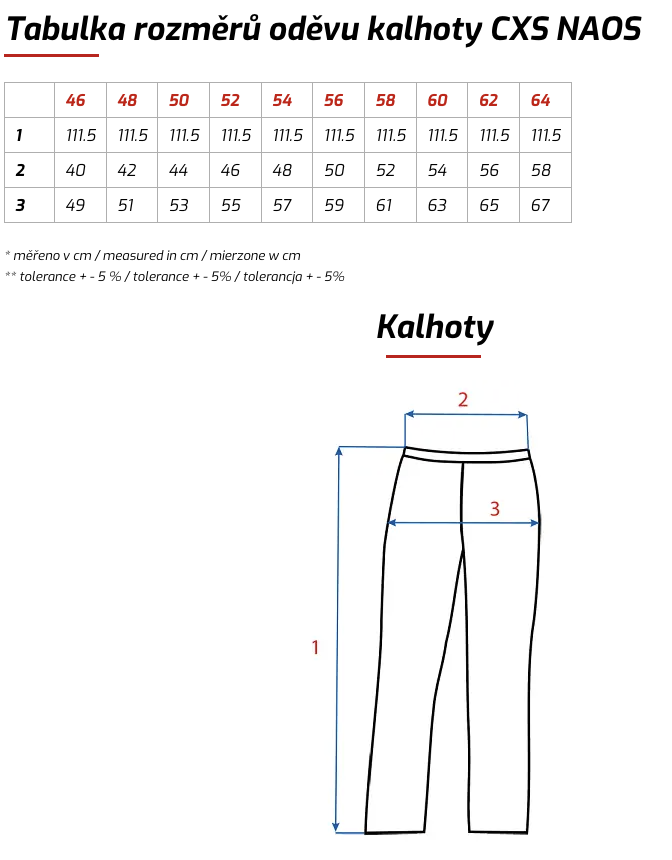 naos kalhoty